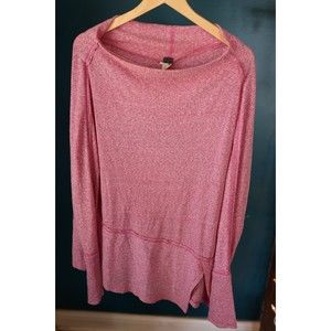 Free People Londontown Thermal Top Women's M Pink Stretch Knit Oversized